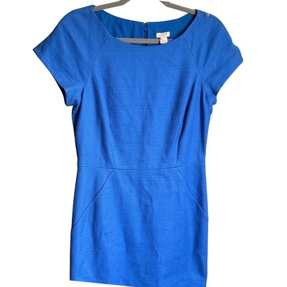 J.Crew Blue Textured Dress Size 6 - Picture 2 of 5